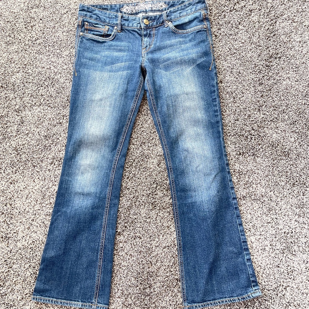 WOMENS EXPRESS JEANS 6S (SHORT) BOOT CUT LOW RISE